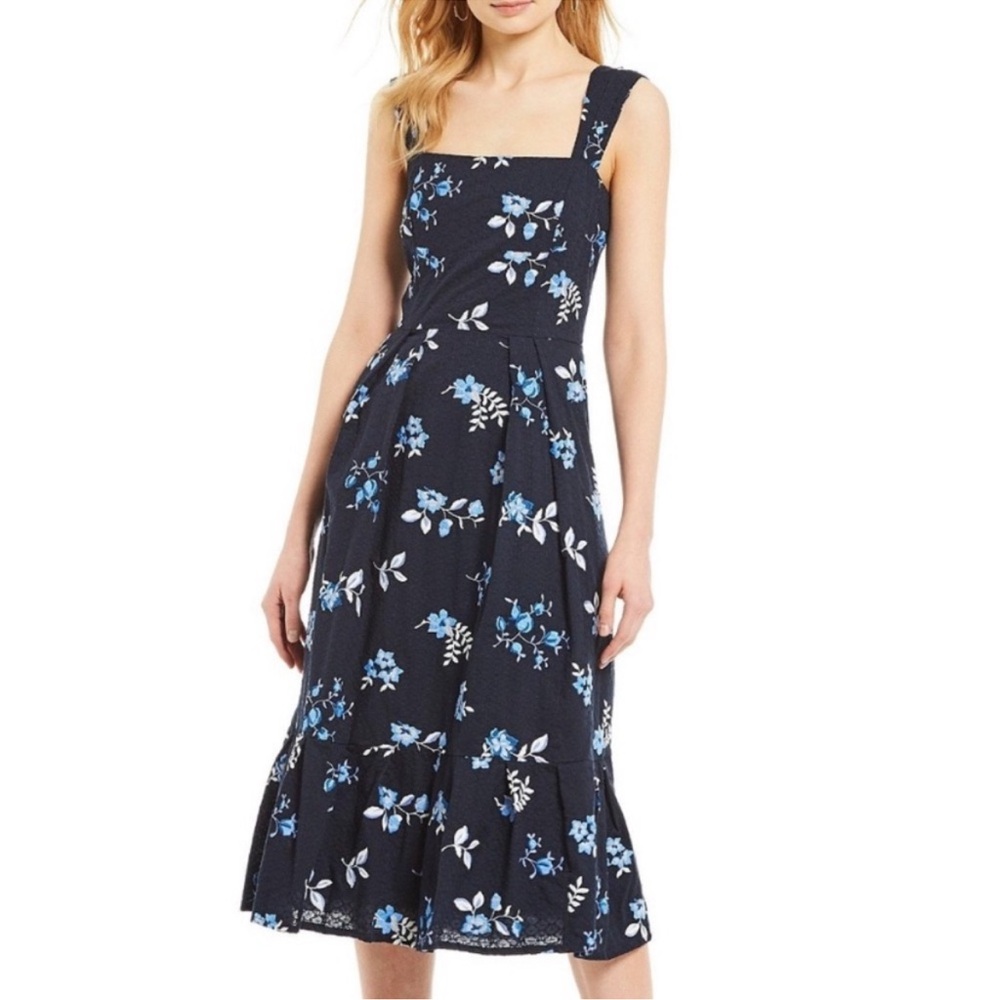 Antonio Melani Emilia Floral Navy MIDI Blue Dress